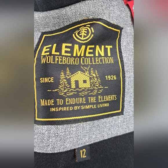 Element Boys Kids Jacket Full Zip Wolfeboro Insulated Hoodie Hood Size 12Y - Picture 6 of 15
